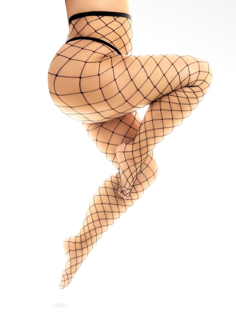 NWT Fishnet Full Length Stockings | Black | Plus Size